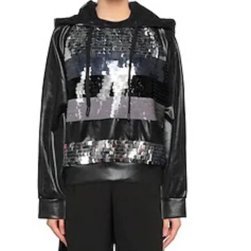Hot Item Palale Color Block Sequin And Leather Ho… - image 1